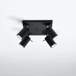 Plafonnier en acier 4 lampes 25x25x16cm Sollux