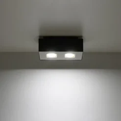 Plafonnier en acier 2 lampes 24x14x11cm Sollux