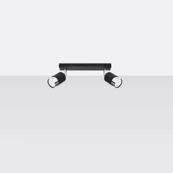 Plafonnier en acier 2 lampes 30x5x18cm Sollux