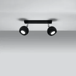 Plafonnier en acier 2 lampes 30x10x16cm Sollux