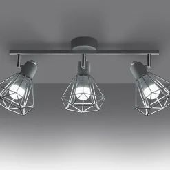 Plafonnier en acier 3 lampes 52x17x19cm Sollux
