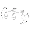 Plafonnier en acier 3 lampes 45x6x16cm Sollux