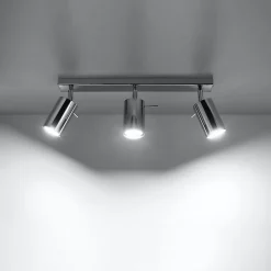 Plafonnier en acier 3 lampes 45x6x16cm Sollux