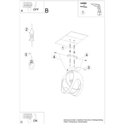 Plafonnier en acier 1 lampes 16x16x21cm Sollux