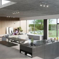 Plafonnier en acier 4 lampes 80x6x16cm Sollux