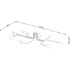 Plafonnier en acier 8 lampes 103x56x15.5cm Sollux