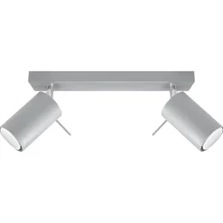 Plafonnier en acier 2 lampes 30x6x16cm Sollux