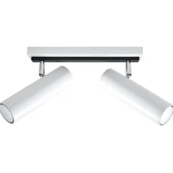 Plafonnier en acier 2 lampes 30x6x20cm Sollux