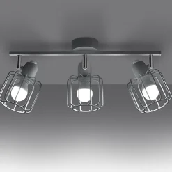 Plafonnier en acier 3 lampes 48x17x19cm Sollux