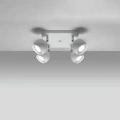 Plafonnier en acier 4 lampes 25x25x16cm Sollux