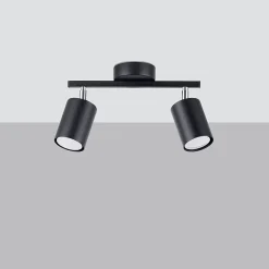 Plafonnier en acier 2 lampes 26x8x20cm Sollux