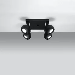 Plafonnier en acier 4 lampes 25x25x16cm Sollux