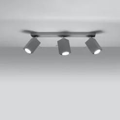 Plafonnier en acier 3 lampes 45x6x16cm Sollux