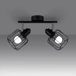 Plafonnier en acier 2 lampes 27x17x19cm Sollux