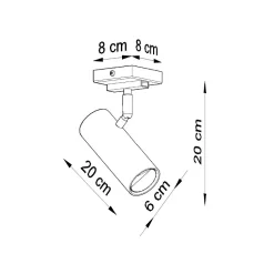 Plafonnier en acier 1 lampes 8x8x20cm Sollux
