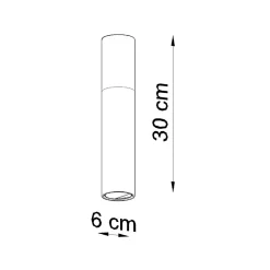 Plafonnier en acier/bois 1 ampoule 4000K - 6x6x30cm Sollux