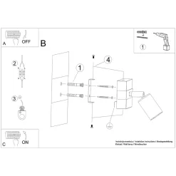Plafonnier en acier/bois 1 lampes 14x8x11cm Sollux