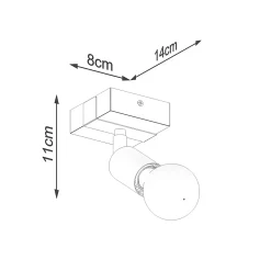 Plafonnier en acier/bois 1 lampes 14x8x11cm Sollux