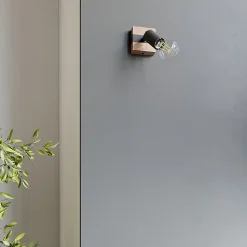 Plafonnier en acier/bois 1 lampes 14x8x11cm Sollux