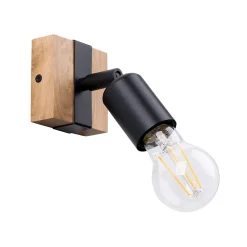 Plafonnier en acier/bois 1 lampes 14x8x11cm Sollux