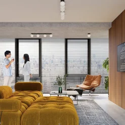 Plafonnier en acier/verre 2 ampoules 3000K - 34.5x12x14.5cm Sollux