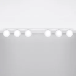 Plafonnier en acier/verre 6 lampes 120x12x14.5cm Sollux