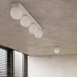 Plafonnier en acier/verre 6 lampes 120x12x14.5cm Sollux