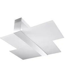 Plafonnier en acier/verre 2 ampoules 4000K - 65x50x11cm Sollux