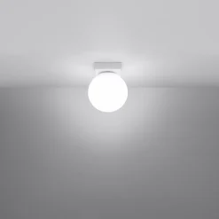 Plafonnier en acier/verre 1 lampes 12x12x14.5cm Sollux