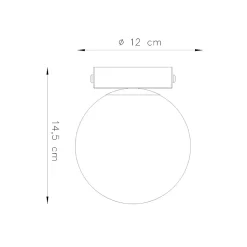 Plafonnier en acier/verre 1 lampes 12x12x14.5cm Sollux