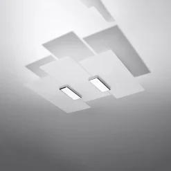 Plafonnier en acier/verre 3 ampoules 3000K - 40x42x7cm Sollux