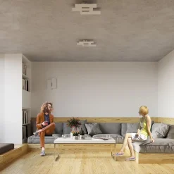 Plafonnier en acier/verre 3 ampoules 3000K - 40x42x7cm Sollux