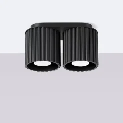 Plafonnier en aluminium 2 lampes 21x10x12cm Sollux