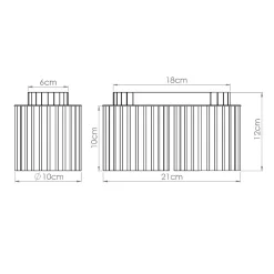 Plafonnier en aluminium 2 lampes 21x10x12cm Sollux