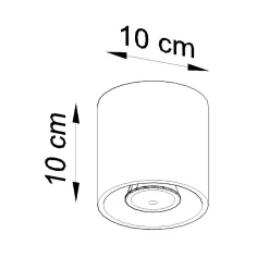 Plafonnier en aluminium 1 lampes 10x10x10cm Sollux