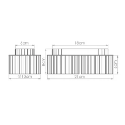 Plafonnier en aluminium 2 lampes 21x10x12cm Sollux