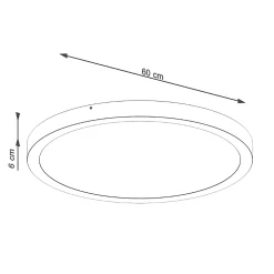 Plafonnier en aluminium, noir H: 6cm