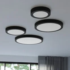 Plafonnier en aluminium, noir H: 6cm