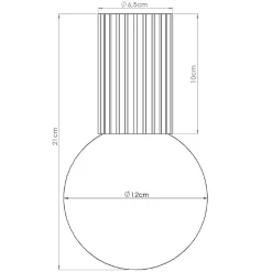 Plafonnier en aluminium/verre 1 lampes 12x12x21cm Sollux