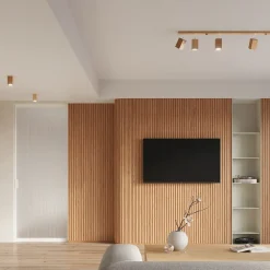 Plafonnier en bois 3 ampoules 3000K - 45x5x20cm Sollux