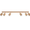 Plafonnier en bois 6 ampoules 3000K - 120x5x20cm Sollux