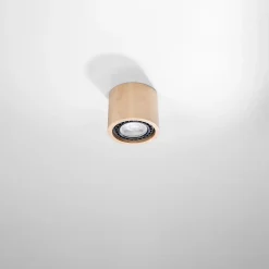 Plafonnier en bois 1 ampoule 3000K - 14x14x10cm Sollux