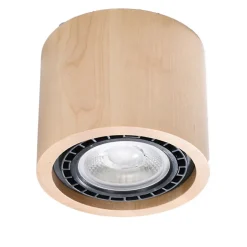 Plafonnier en bois 1 ampoule 3000K - 14x14x10cm Sollux