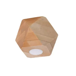 Plafonnier en bois 1 ampoule 4000K - 12x12x12cm Sollux