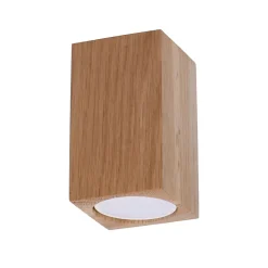 Plafonnier en bois 1 ampoule 3000K - 6x6x10cm Sollux