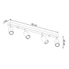 Plafonnier en bois 4 ampoules 3000K - 80x5x20cm Sollux