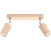 Plafonnier en bois 2 ampoules 3000K - 30x5x20cm Sollux
