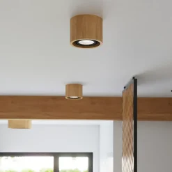 Plafonnier en bois 2 ampoules 3000K - 27x14x10cm Sollux