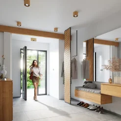 Plafonnier en bois 2 ampoules 3000K - 27x14x10cm Sollux