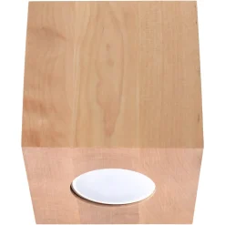 Plafonnier en bois 1 ampoule 4000K - 10x10x10cm Sollux